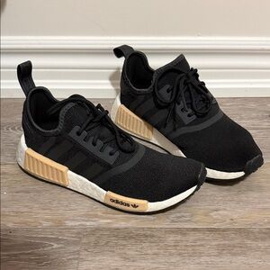 Adidas Black and Beige Athletic Shoes